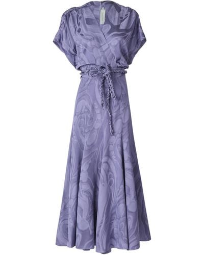 Silvia Tcherassi Sottomarina Jacquard Midi Wrap Dress - Purple