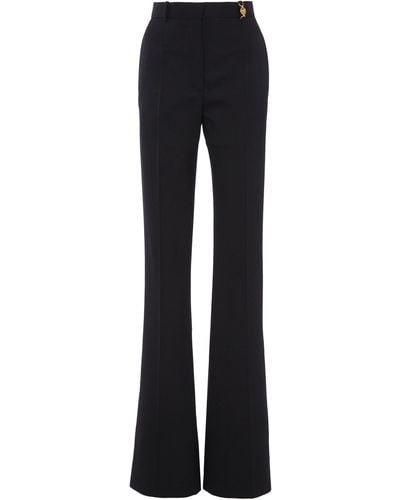 Versace Stretch Wool Flare Trousers - Black