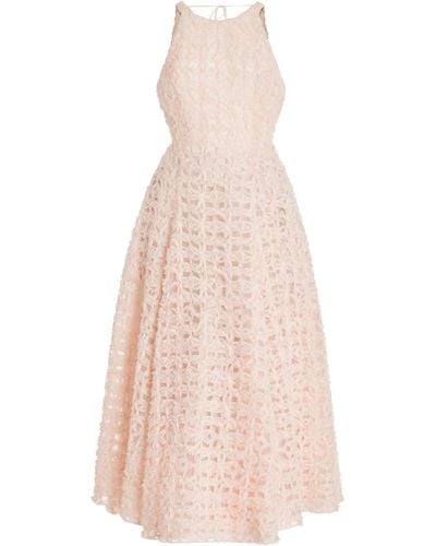 Aje. Quintette Backless Crochet Midi Dress - Pink