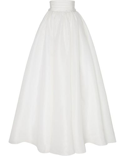 Brandon Maxwell Ball Skirt With Cummerbund Waist - White