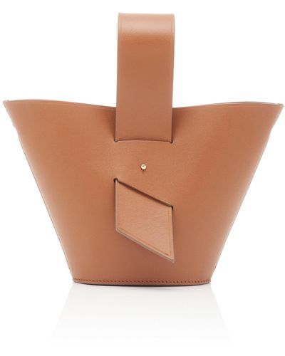 Carolina Santo Domingo Amphora Mini Leather Bag - Brown