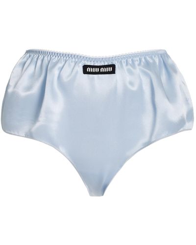 Miu Miu Jacquard Pongé Boxer Shorts In Sky Blue/white