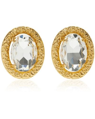 Jennifer Behr Dama Gold-plated Crystal Earrings - Metallic