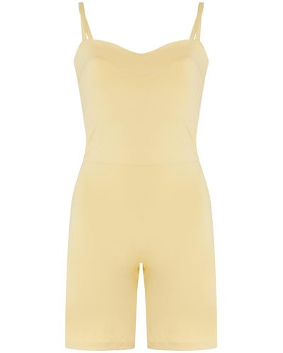 Norba Curve Jersey Playsuit - Yellow