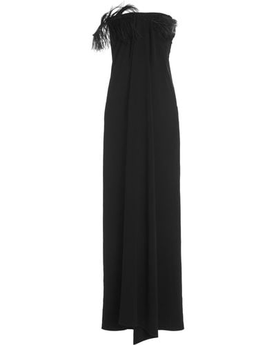16Arlington Mirai Feather-trimmed Crepe Gown - Black