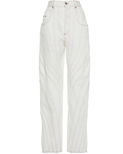 Mugler High-rise Spiral Straight-leg Jeans - White