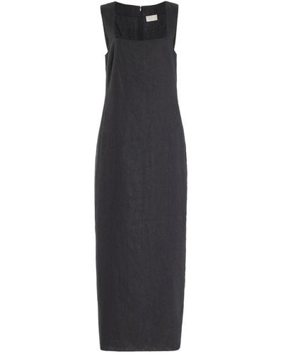 Posse Exclusive Alice Linen Maxi Dress - Black