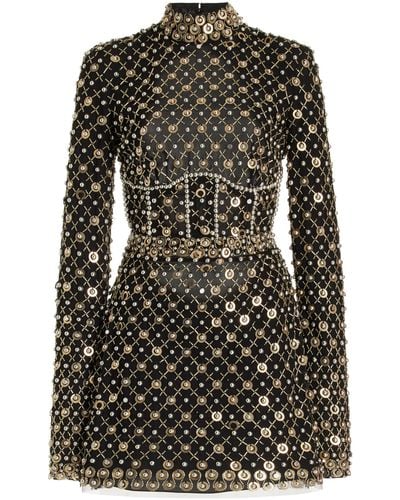 Cucculelli Shaheen Embellished Tulle Mini Dress - Black