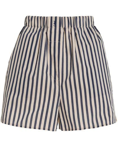 Frankie Shop Lui Striped Cotton-blend Boxer Shorts - White
