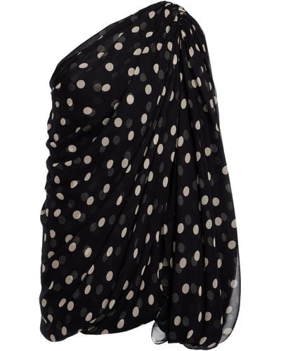 Stella McCartney Polka-dot Asymmetric Mini Dress - Black