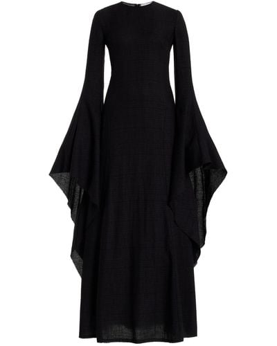 Gabriela Hearst Sigrud Draped Wool-silk Maxi Dress - Black