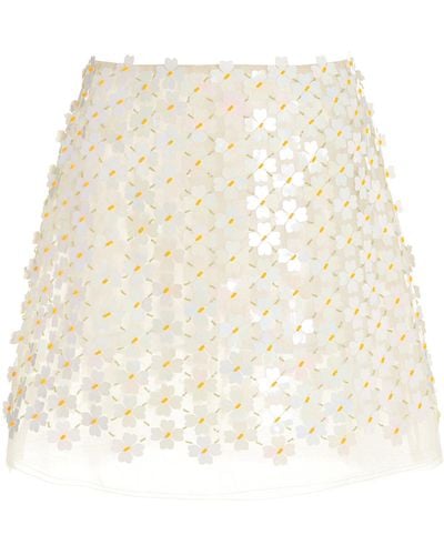 Aje. Gazelle Floral-appliqued Organza Mini Skirt - Multicolor
