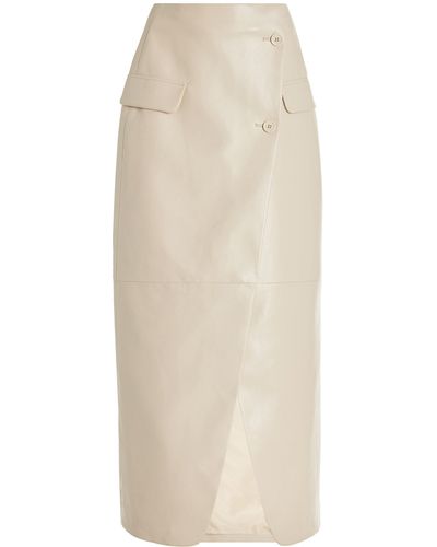 Frankie Shop Nan Wrapped Faux Leather Maxi Skirt - Natural