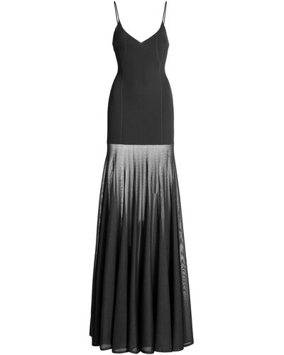 Brandon Maxwell The Katya Sheer Knit Maxi Dress - Black