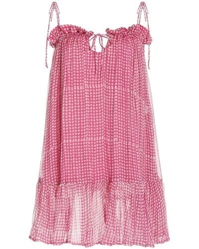 Cloe Cassandro Daisy Printed Silk Mini Dress - Pink