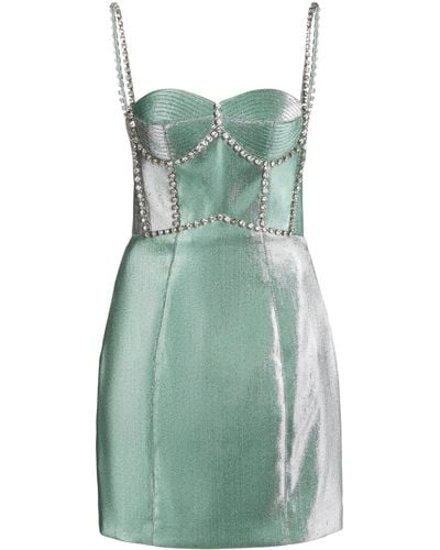 Area Crystal-trimmed Twill Bustier Dress - Green
