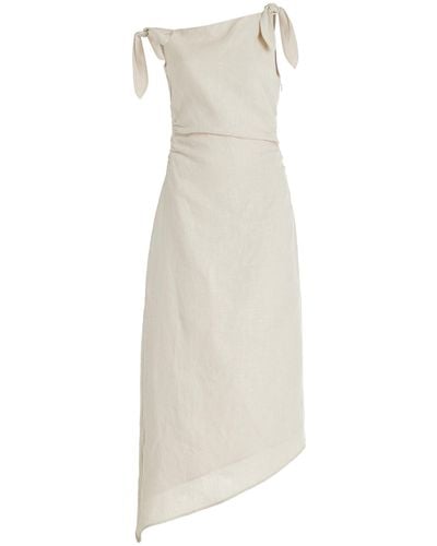 Sir. The Label Affogato Tie-detailed Linen Maxi Dress - White