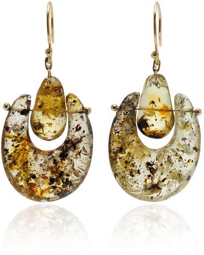 Ten Thousand Things Small O'keefe 18k Yellow Gold Amber Earrings - Metallic