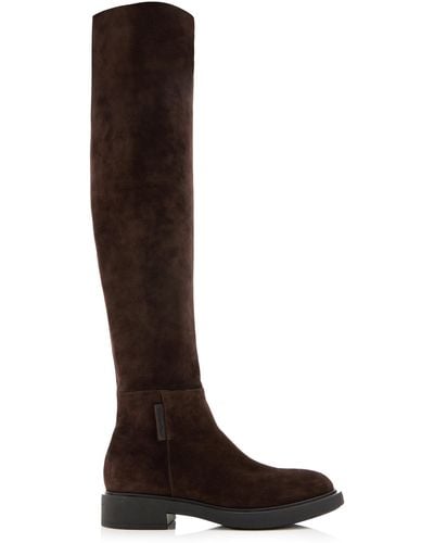 Gianvito Rossi Lexington Suede Over-the-knee Boots - Brown