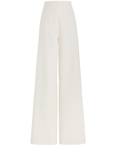 Sergio Hudson High-rise Wool-crepe Pants - White