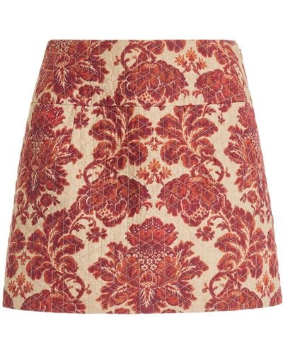 Posse Joslin Printed Cotton-blend Mini Skirt - Red