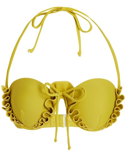Andrea Iyamah Fula Bikini Top - Yellow