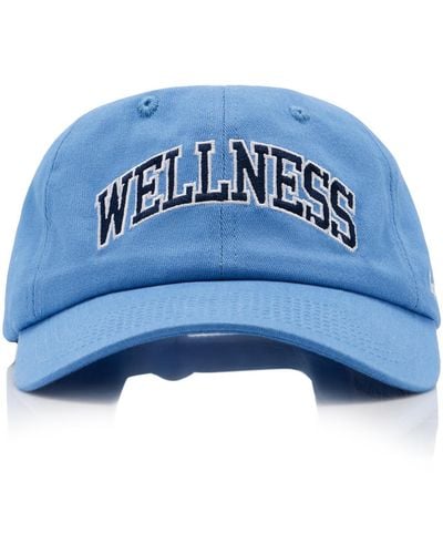 Sporty & Rich Wellness Ivy Embroidered Cotton Baseball Hat - Blue