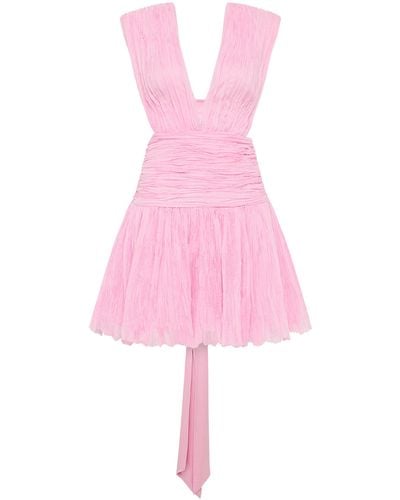 Aje. Escapist Pleated Mini Dress - Pink