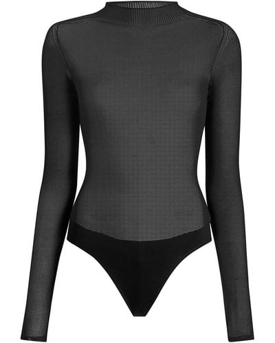 Khaite Enzo Knit Silk-blend Bodysuit - Black