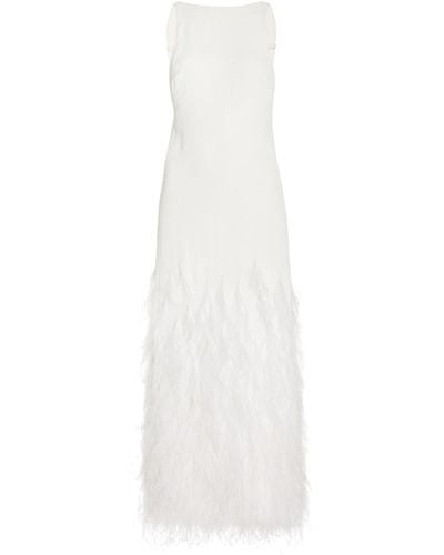Cult Gaia Aja Feather-trimmed Gown - Natural