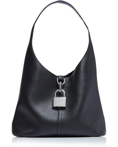 Balenciaga Lock-detailed Leather Hobo Bag - Black
