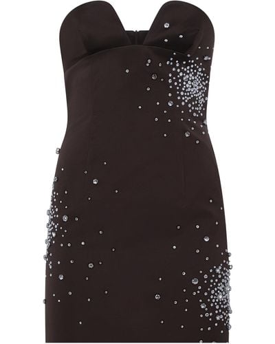 DES_PHEMMES Crystal-embellished Bustier Mini Dress - Black