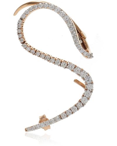 Marie Mas Cosmic 18k Rose Gold Diamond Earring - White