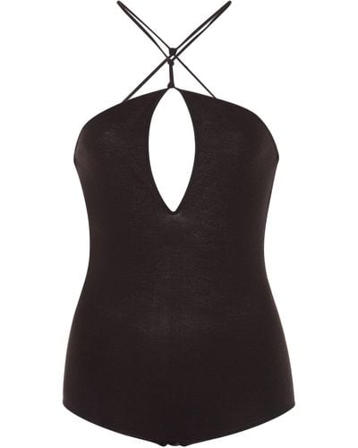 Bottega Veneta Twist-neck Cashmere-blend Bodysuit - Black