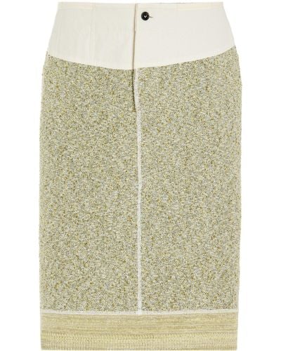 Bottega Veneta Knit Cotton-blend Midi Skirt - Natural