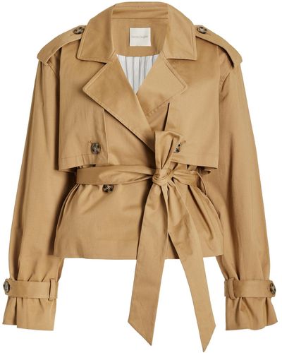 FAVORITE DAUGHTER The Charles Stretch-cotton Cropped Trench Coat - Natural