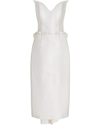 Markarian Lottie Silk Faille Midi Dress - White