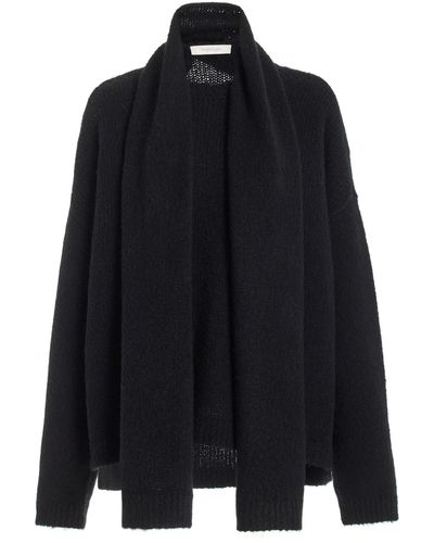 FAVORITE DAUGHTER The Jamie Scarf-detailed Wool-cashmere Sweater - Black