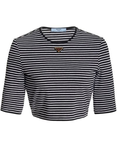Prada Striped T-shirt - Gray