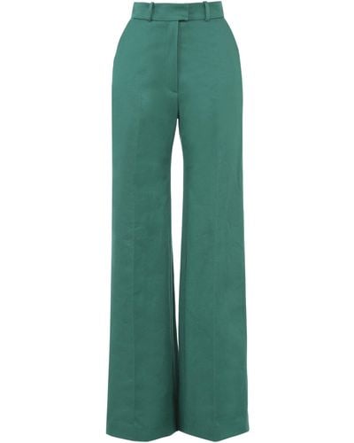 Martin Grant Sofia Cotton Wide Straight-leg Trousers - Green