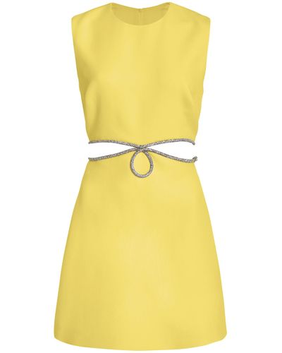 Zuhair Murad Strass-detailed Cady Mini Dress - Yellow