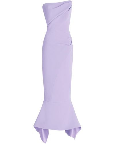 Maticevski Exclusive Suffix Strapless Crepe Midi Dress - Purple