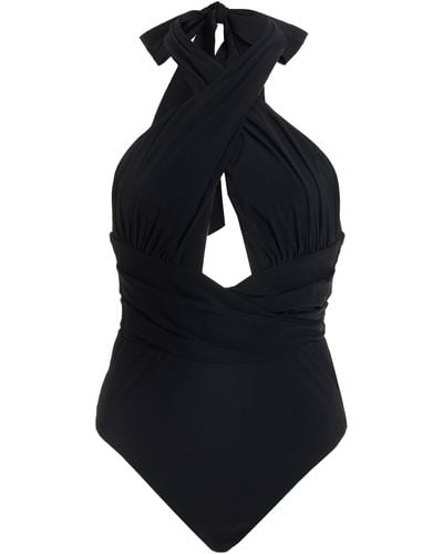 Zimmermann Alight Wrapped Halter One-piece Swimsuit - Black