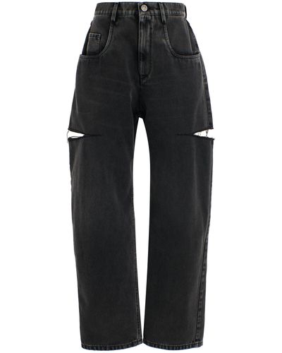 Maison Margiela Cutout Rigid High-rise Wide-leg Jeans - Black