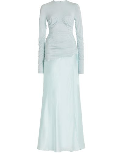Sir. The Label Alessia Jersey And Satin Gown - Blue