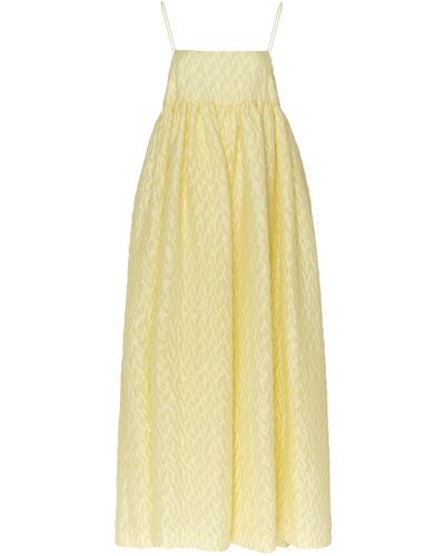 Cecilie Bahnsen Beth Strapless Linen-blend Dress - Yellow