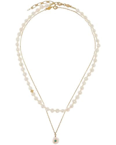 Anni Lu Petite Stellar & 18k Gold-plated Pearl, Turquoise Necklace Set - Metallic