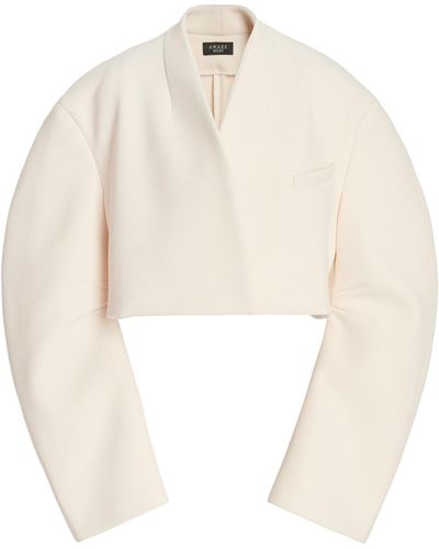 A.W.A.K.E. MODE Oversized Cropped Jacket - White