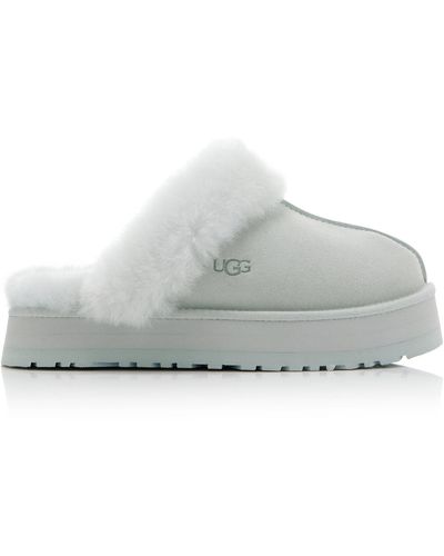 UGG Disquette Suede Platform Slippers - Blue
