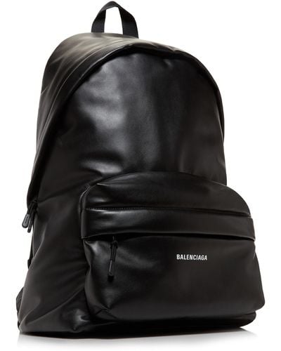 Balenciaga Puffy Leather Backpack - Black